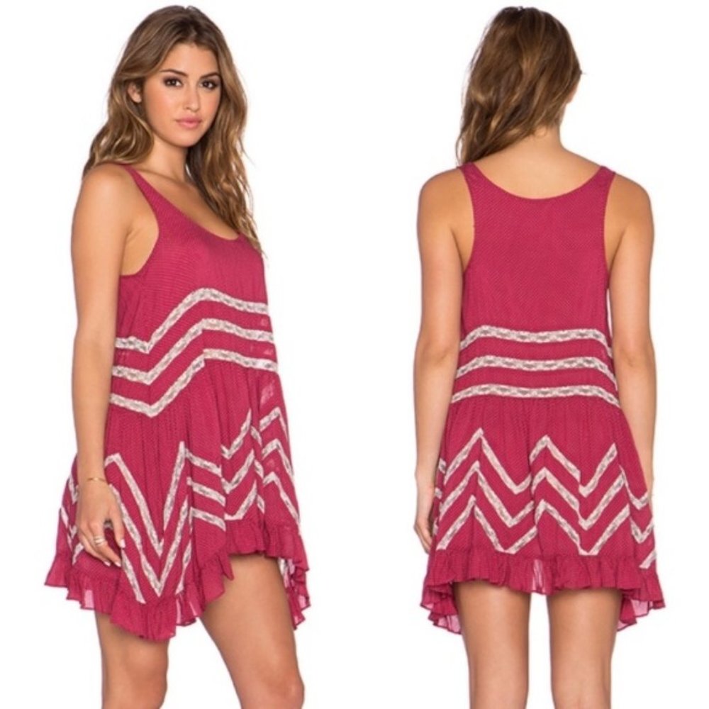 Free People Voile & Lace Trapeze Ruffle Slip Dress